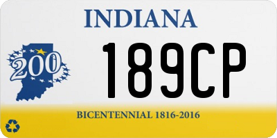 IN license plate 189CP