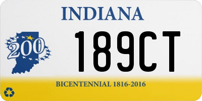 IN license plate 189CT