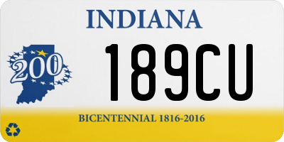 IN license plate 189CU