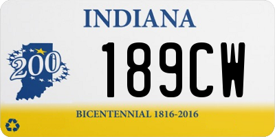 IN license plate 189CW