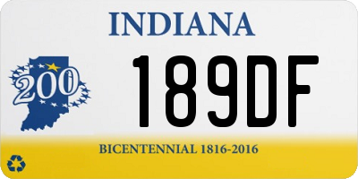 IN license plate 189DF