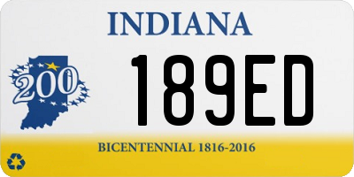 IN license plate 189ED