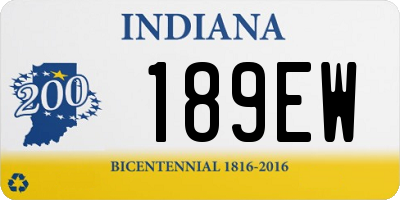 IN license plate 189EW