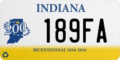 IN license plate 189FA