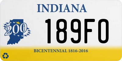 IN license plate 189FO
