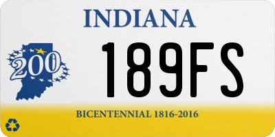 IN license plate 189FS