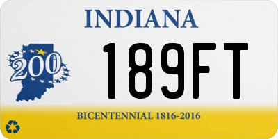 IN license plate 189FT