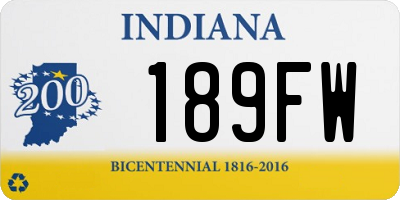 IN license plate 189FW