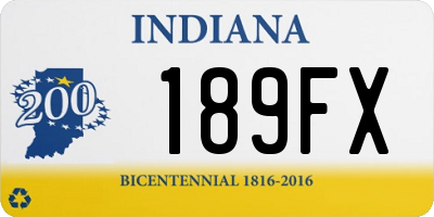 IN license plate 189FX