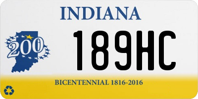IN license plate 189HC