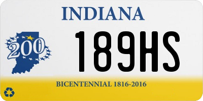 IN license plate 189HS