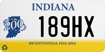 IN license plate 189HX