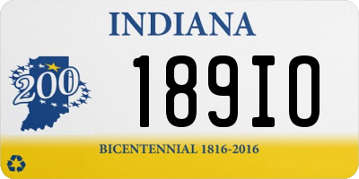 IN license plate 189IO