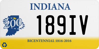 IN license plate 189IV