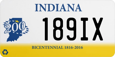 IN license plate 189IX