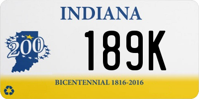 IN license plate 189K