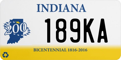 IN license plate 189KA