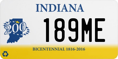 IN license plate 189ME