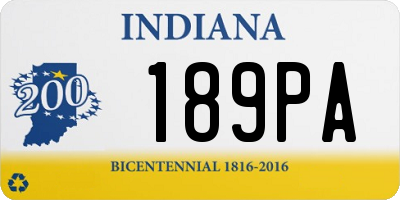 IN license plate 189PA