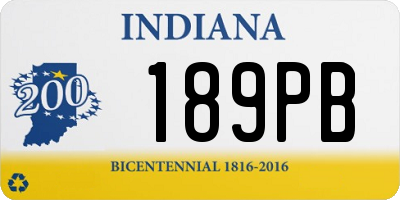 IN license plate 189PB