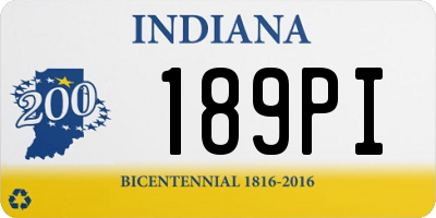IN license plate 189PI