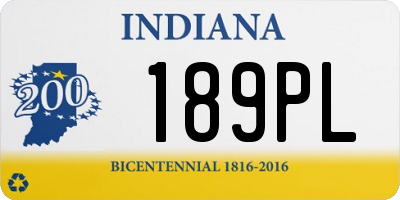 IN license plate 189PL