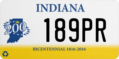 IN license plate 189PR