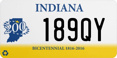 IN license plate 189QY