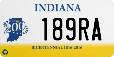 IN license plate 189RA