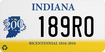 IN license plate 189RO