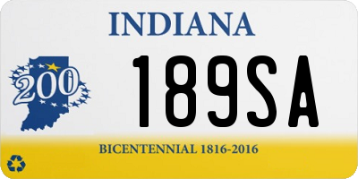 IN license plate 189SA