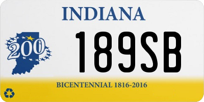 IN license plate 189SB