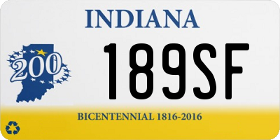 IN license plate 189SF