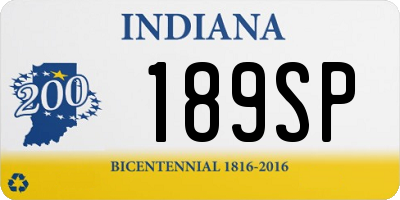 IN license plate 189SP