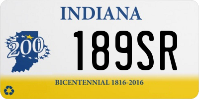 IN license plate 189SR