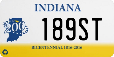 IN license plate 189ST