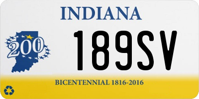 IN license plate 189SV