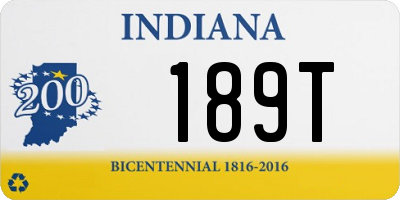 IN license plate 189T