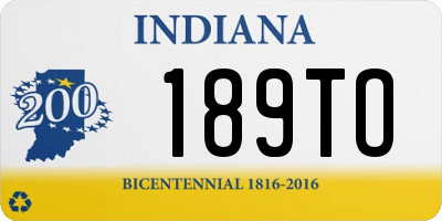 IN license plate 189TO