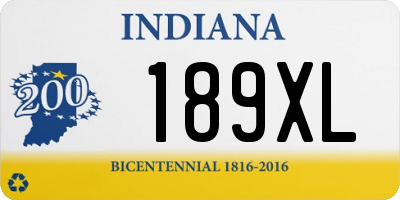 IN license plate 189XL