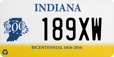 IN license plate 189XW