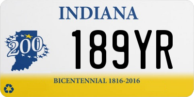 IN license plate 189YR