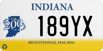 IN license plate 189YX