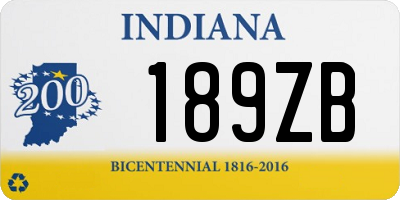 IN license plate 189ZB