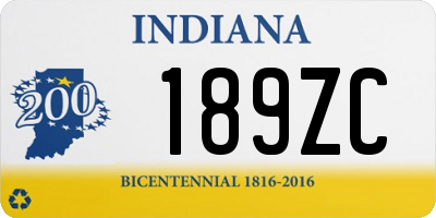 IN license plate 189ZC