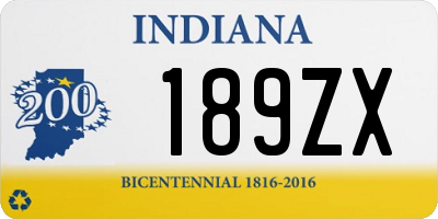 IN license plate 189ZX