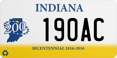 IN license plate 190AC