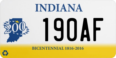 IN license plate 190AF