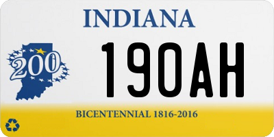 IN license plate 190AH