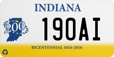 IN license plate 190AI